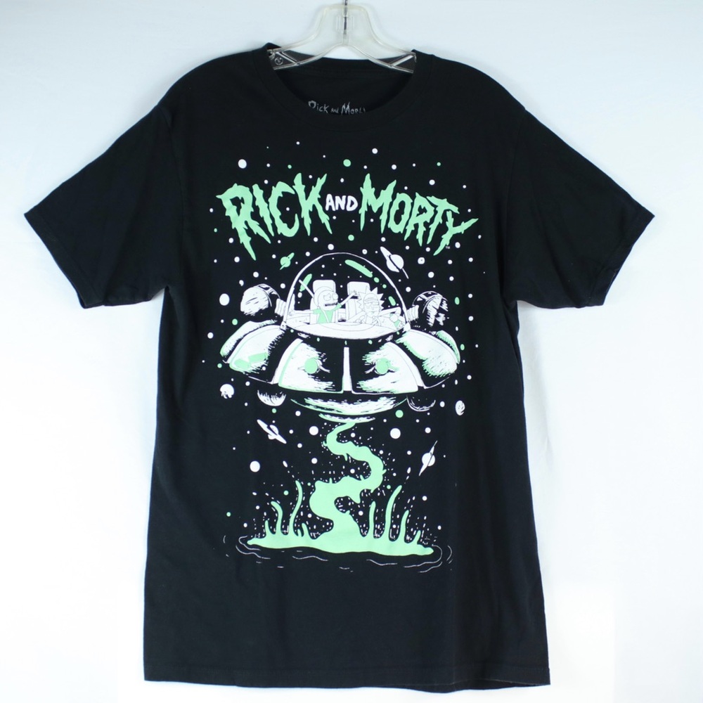 Rick and Morty Adult Swim Black Graphic T-Shirt Mens Size M‎